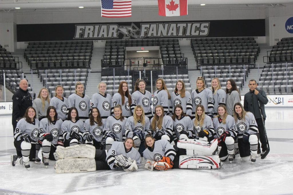 Women's club ice hockey on the ice